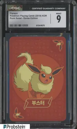 2019 Pokemon Korean Playing Cards Point Salad Eevee Edition Flareon CGC 9 MINT - Image 1