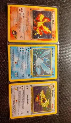 Pokemon TCG Rockets Moltres, Articuno, Pidgeot 1st Edition Holo 1999, 3 Card Lot - Image 1
