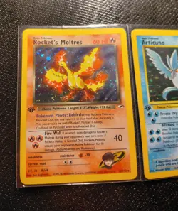 Pokemon TCG Rockets Moltres, Articuno, Pidgeot 1st Edition Holo 1999, 3 Card Lot - Image 2