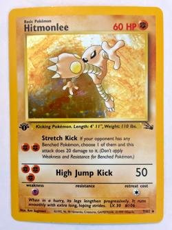Hitmonlee 7/62 Fossil Holo Pokemon Card Near Mint First Edition Holofoil - Image 1