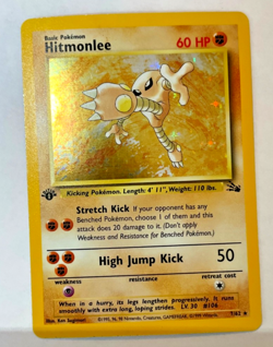 Hitmonlee 7/62 Fossil Holo Pokemon Card Near Mint First Edition Holofoil - Image 5