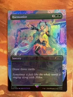 MTG Rainbow Foil Borderless Harmonize SLD: Hatsune Miku: Sakura Superstar!! - Image 1