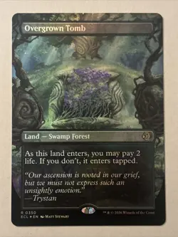 Overgrown Tomb (Borderless/Foil) - Lorwyn Eclipsed - NM - Rare - Land 0350 - Image 1