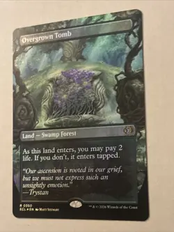 Overgrown Tomb (Borderless/Foil) - Lorwyn Eclipsed - NM - Rare - Land 0350 - Image 2