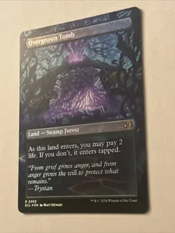 Overgrown Tomb (Borderless/Foil) - Lorwyn Eclipsed - NM - Rare - Land 0350 - Image 5