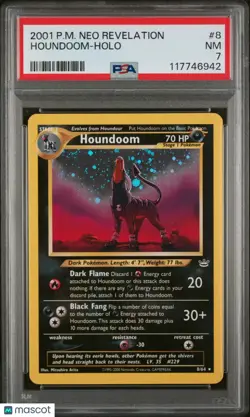 2001 Pokemon Neo Revelation Houndoom #8 Holo PSA 7 - Image 1