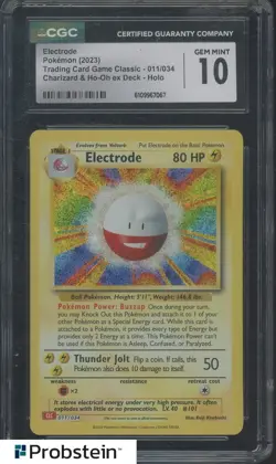 2023 Pokemon TCG Classic Charizard & Ho-Oh Ex Deck Electrode Holo CGC 10 - Image 1