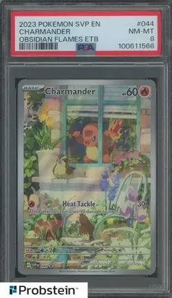 2023 Pokemon SVP En Obsidian Flames ETB #044 Charmander PSA 8 NM-MT - Image 1