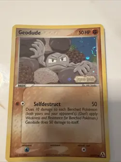 Geodude 51/92 Stamped Holo EX Legend Maker Pokemon Card (Double Swirl) - Image 1