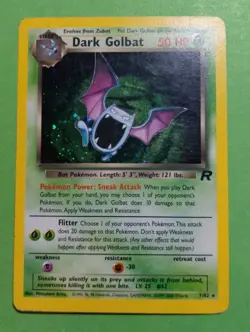 Dark Golbat 7/82 Team Rocket Holo Pokemon, HP - Image 1