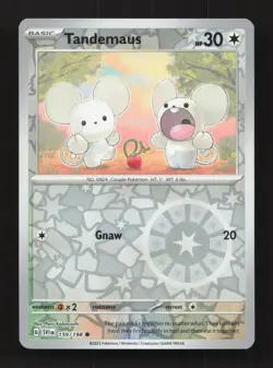 Tandemaus 159/198 Common Scarlet & Violet Pokemon Reverse Holo Near Mint - Image 1