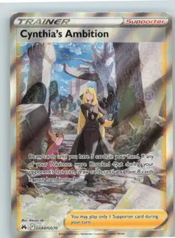 Cynthia's Ambition GG60/GG70 Rare Ultra Crown Zenith Galarian Gallery Pokemon NM - Image 1
