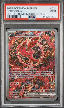 2025 POKEMON MEP EN-ME BLACK STAR PROMO #024 ORICORIO EX PSA 9 - Image 1