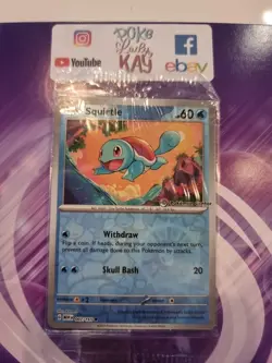 SV: 151 Squirtle Reverse holo Pokemon Center Stamped Promo Sealed 007/165 #2 - Image 1