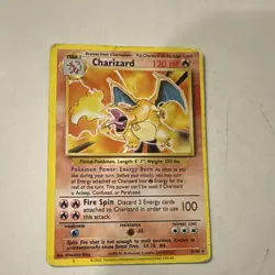 Pokemon Charizard 004/102 Base Set Holo Rare 120 HP English Card - Image 1