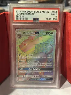Pokemon SM Sun & Moon Umbreon GX 154/149 Secret Rare Holo Foil Full Art PSA 9 - Image 1