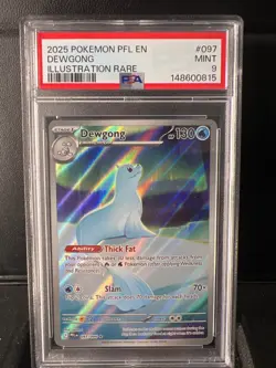 2025 POKEMON PFL EN-PHANTASMAL FLAMES ILLUSTRATION RARE #097 DEWGONG PSA 9 - Image 1