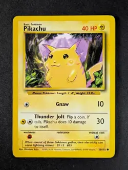 1999 Pokemon PIKACHU #58/102 Base Set Unlimited Common English - Image 1