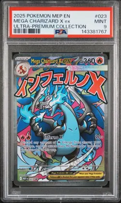 2025 Pokemon MEP En Mega Charizard X Ex Ultra Premium Collection #023 PSA 9 - Image 1