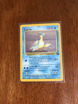 Lapras 10/62 Fossil Holo Rare 1999 Pokemon TCG - Image 1