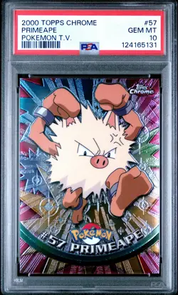 2000 TOPPS CHROME POKEMON T.V. #57 PRIMEAPE PSA 10 - Image 1