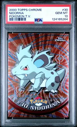 2000 TOPPS CHROME POKEMON T.V. #30 NIDORINA PSA 10 - Image 1