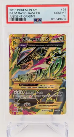 Pokemon Mega M Rayquaza EX XY Ancient Origins Full Art #98/98 PSA 10 Gem Mint - Image 1