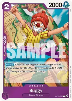 NM-Mint, English One Piece Buggy - OP13-072 - R - Foil Carrying on His Will (OP1 - Image 1