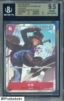 2023 One Piece Japanese OP05-007 Sabo Alternate Art SR BGS 9.5 GEM MINT - Image 1