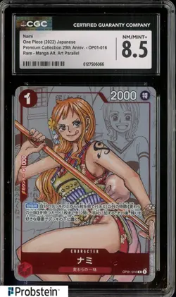 2022 One Piece Japanese Premium Collection 25th Anniv OP01-016 Nami Rare CGC 8.5 - Image 1