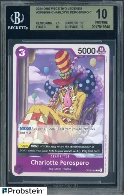 2024 One Piece Two Legends OP08-068 Charlotte Perospero BGS 10 PRISTINE - Image 1