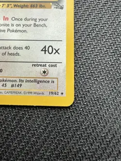 Pokemon TCG Dragonite Fossil 19/62 Non-Holo Unlimited Rare Card MP - Image 4