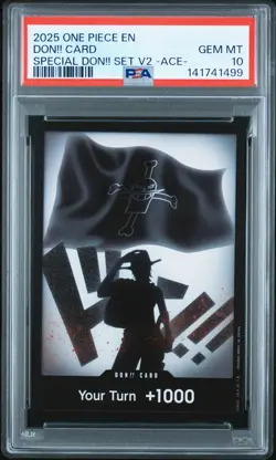 2025 ONE PIECE PROMOS SPECIAL DON!! SET VOL.2 -ACE- DON!! CARD PSA 10 - Image 1