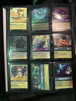 DISNEY LORCANA TCG RARE, SUPER RARE & LEGENDARY RARE LOT OF 240 CARDS + BINDER - Image 1