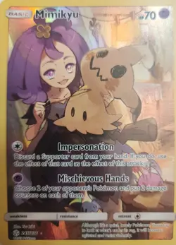 Pokemon Mimikyu Holo Secret Rare TCG Card 245/236 Cosmic Eclipse - Image 1