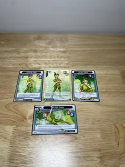 ( 4 ) KINGDOM HEARTS TCG Disney Cards “Peter Pan” Common - Uncommon Level 1-3 - Image 1