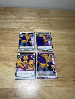 ( 4 ) KINGDOM HEARTS TCG Disney Cards Beast Common-Rare - Level 1-3 - Image 1