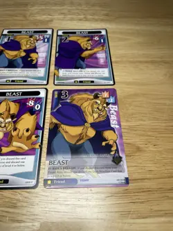 ( 4 ) KINGDOM HEARTS TCG Disney Cards Beast Common-Rare - Level 1-3 - Image 5