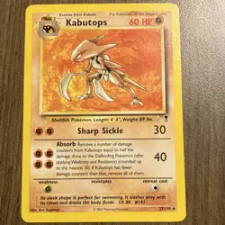 Pokemon Kabutops Fossil 24/62 Rare 60 HP Stage 2 Regular Unlimited Card - Image 1