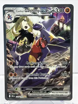 NM Cynthia’s Garchomp ex 232/182 Destined Rivals SIR Holo Pokemon Card - Image 1