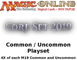 MTGO Magic Online M19 Core Set 2019 Playset 844 Cards 4x Common/Uncommon/Land - Image 1