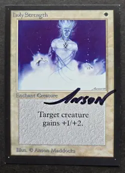 SIGNED MtG Magic Anson Maddocks _ Beta CE _ Artist Proof _ HOLY STRENGTH _1/50! - Image 2