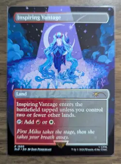 MTG Inspiring Vantage (1605) Non-Foil Hatsune Miku Secret Lair Drop NM - Image 1