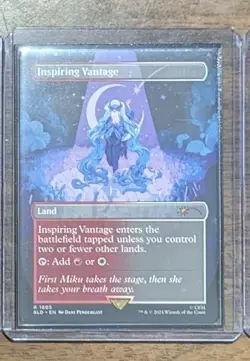 MTG Inspiring Vantage (1605) Non-Foil Hatsune Miku Secret Lair Drop NM - Image 2