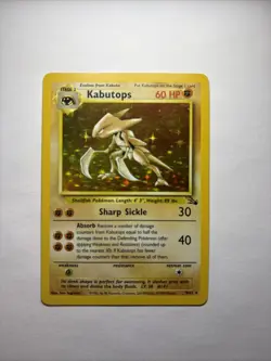 Pokemon TCG Kabutops Holo Rare Card 9/62 Fossil Unlimited 1999 - Image 1