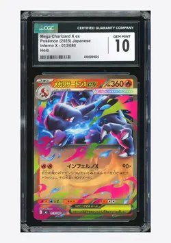 Pokemon CGC 10 GEM MINT Mega Charizard X ex RR 2025 013/080 M2 Japanese - Image 1