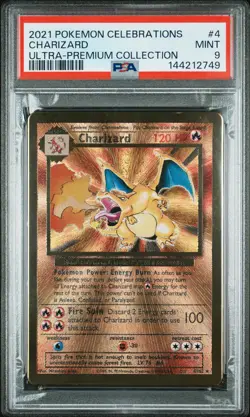 2021 POKEMON CELEBRATIONS ULTRA-PREM COLL #4 CHARIZARD PSA 9 - Image 1