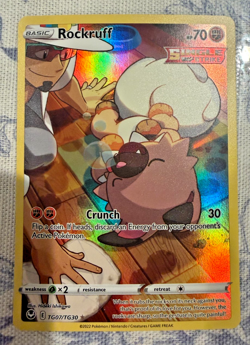 Pokemon TCG Rockruff TG07/TG30 Swsh12 Silver Tempest Trainer Gallery Holo - Image 1