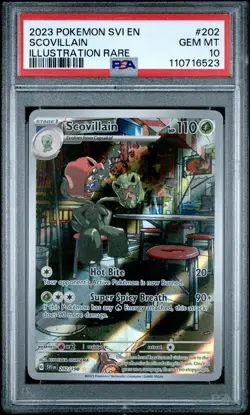 2023 Pokemon Svi EN-Scarlet & Violet Scovillain Illustration Rare PSA 10 #202 - Image 1