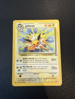 1999 Pokemon WOTC Jungle Set Jolteon 4/64 Holo Rare Vintage - Damaged - Image 1